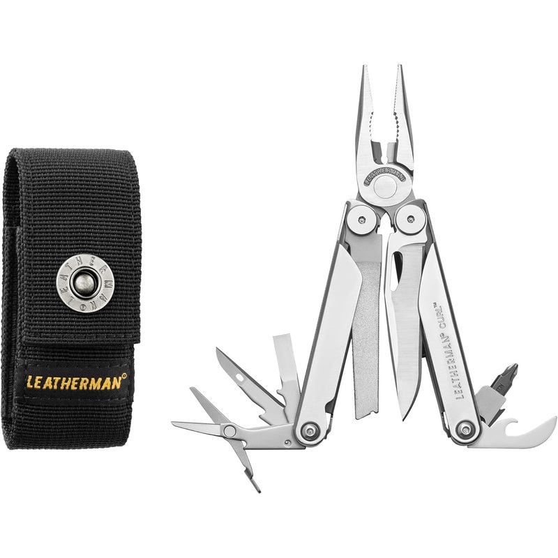 Leatherman Curl Multitool Stainless Steel Everyday Tool with Nylon Sheath