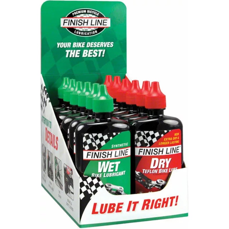 Finish Line Wet and Dry Bike Chain Lube Drip Box of 12
