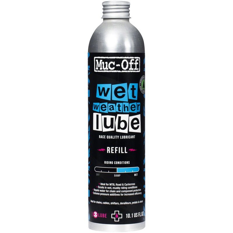 Muc-Off Bio Wet Bike Chain Lube - 300ml, Aluminum Refill Bottle