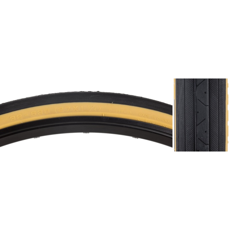 Sunlite Road Raised Center CST638 27x1-1/4 BK/GUM RD WIRE Tire