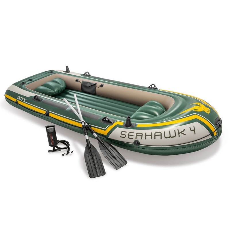 Intex Seahawk 4 Person Inflatable Boat Set