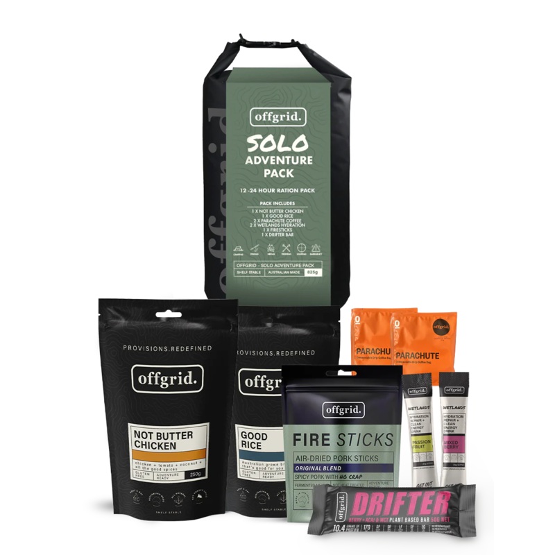 Offgrid Heat & Eat Meal - Ultimate Solo Adventure Pack + Dry Bag