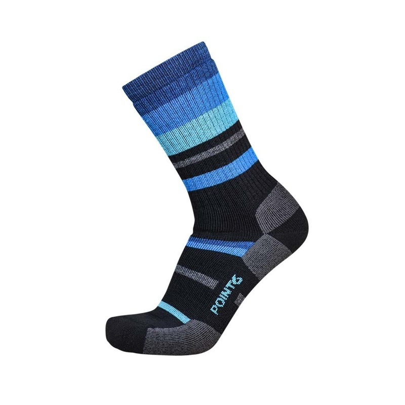 Point6 Merino Hiking Mixed Stripe Medium Crew Socks