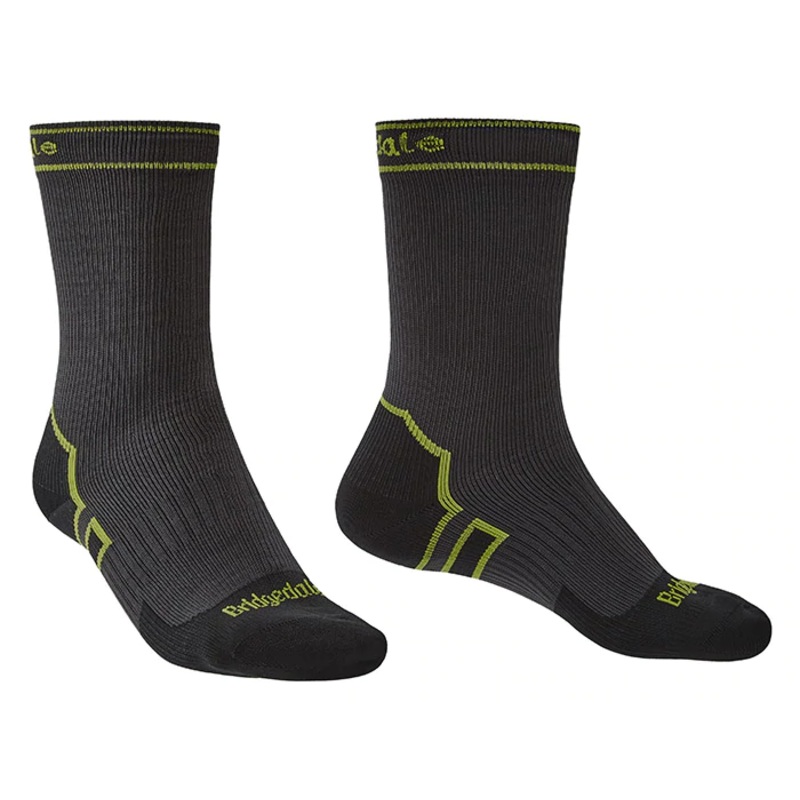 Bridgedale Storm Lightweight Boot Length Socks, Grey/Lime