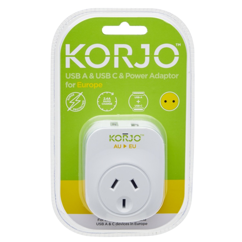 KORJO USB A+C & Power Adaptor for Europe