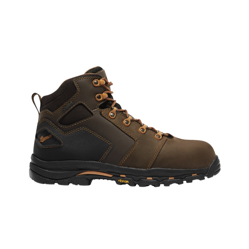 Mens Vicious 4.5" Composite Toe NMT Boot  Brown/Orange | 2E Wide Work Boot