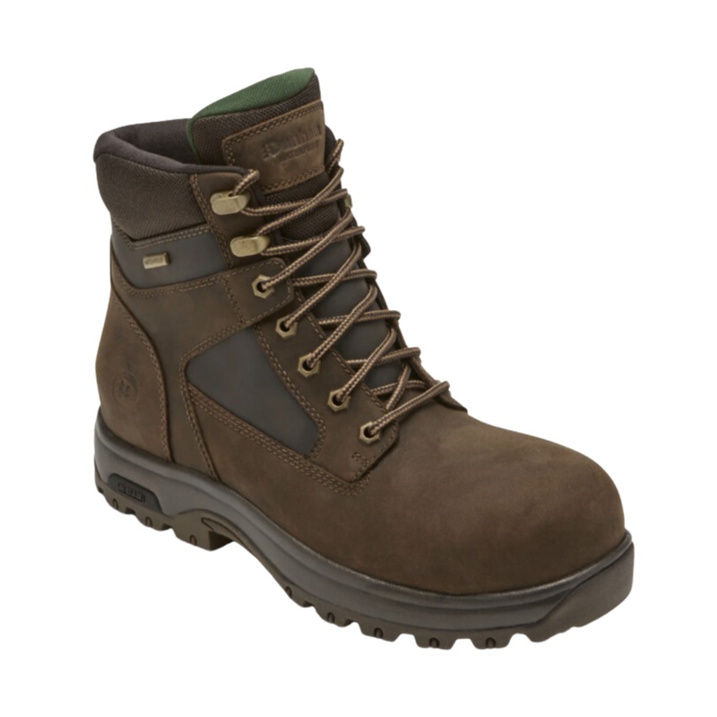 Men's 8000 Works Waterproof Safety Boot (Plain Toe) - Brown (D Width)