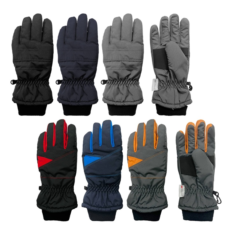 Grand Sierra - Boys Taslon Ski Glove w. Thinsulate, Assorted Colors