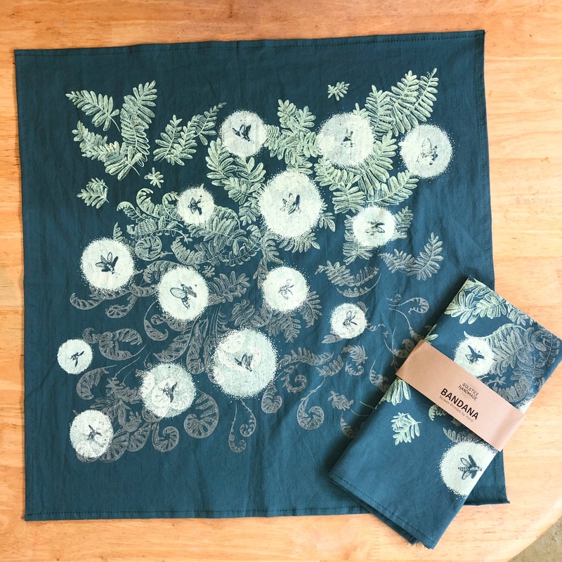 Solstice Handmade - Fireflies and Ferns Bandana