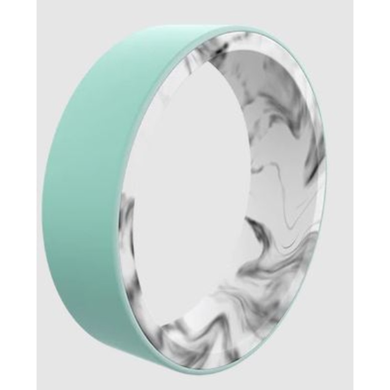 Women's Switch Reversible Silicone Ring Marble and Aqua