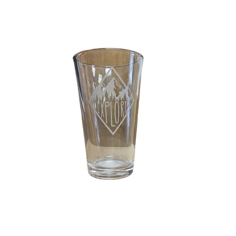 Clear Explore Pint Glass