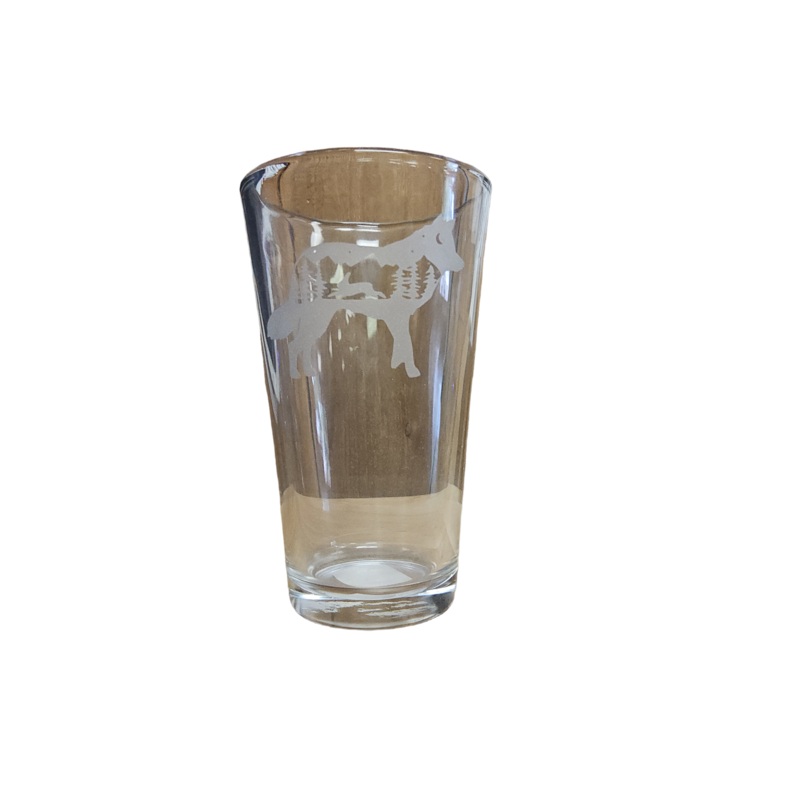 Clear Wolf Pint Glass