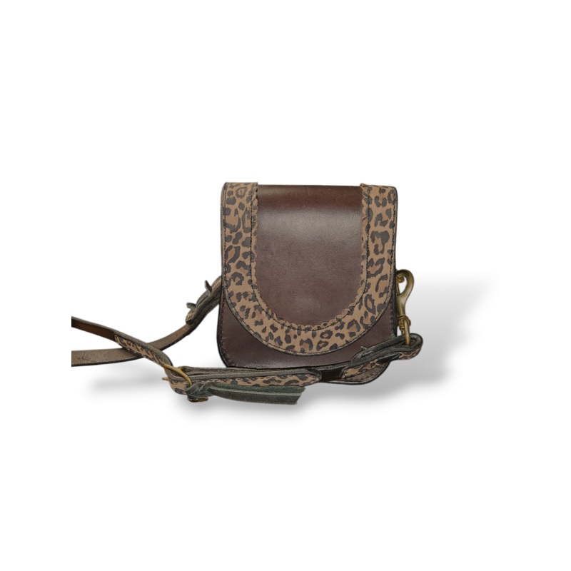 Reynolds Leather Crossbody Purse with Leopard Accents