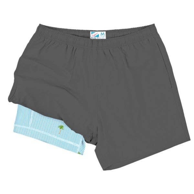 Bermies - Grey (Palm Stripes): L