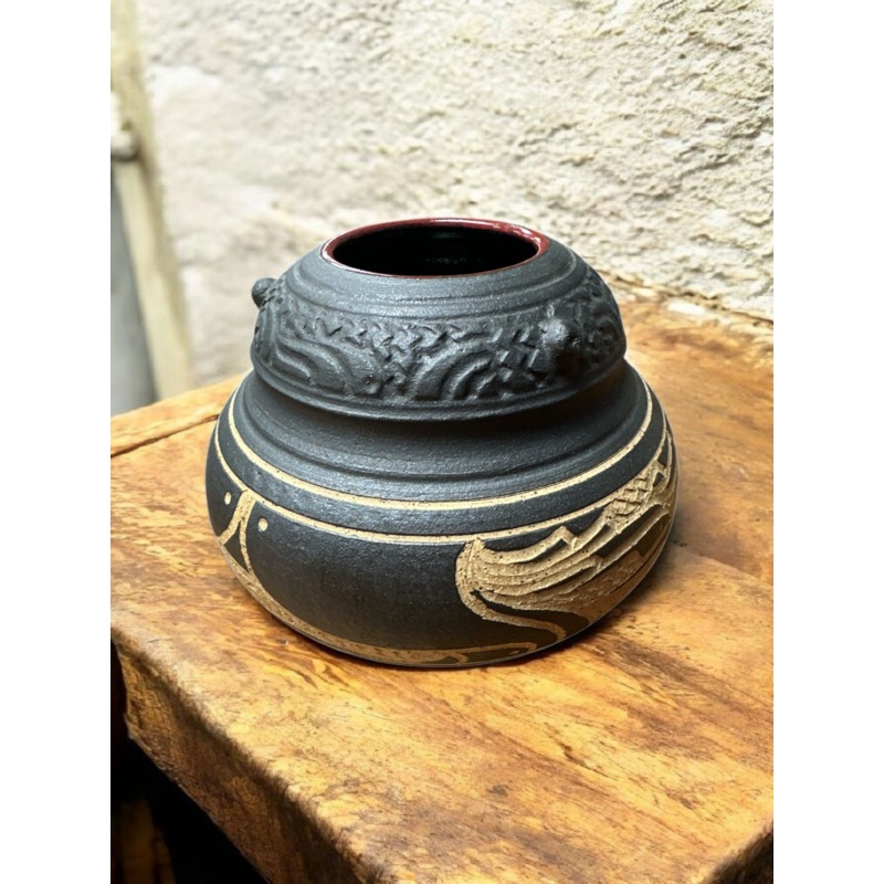 Grey Patterned Vase